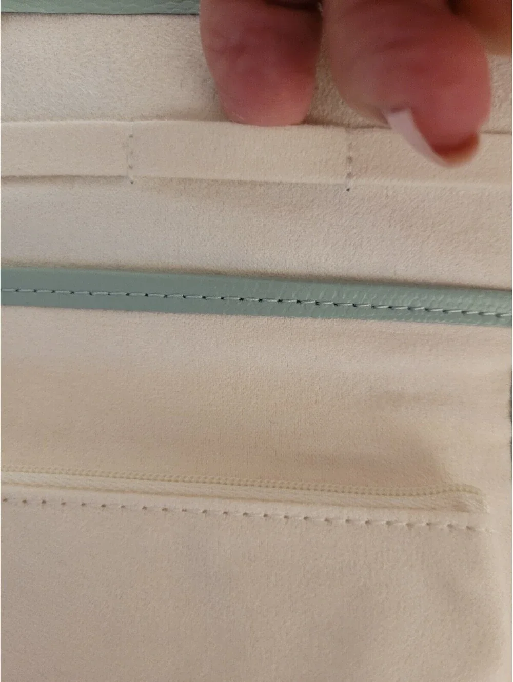 Pottery Barn Mckenna travel jewelry portfolio Tri Fold Mint Green WOLF